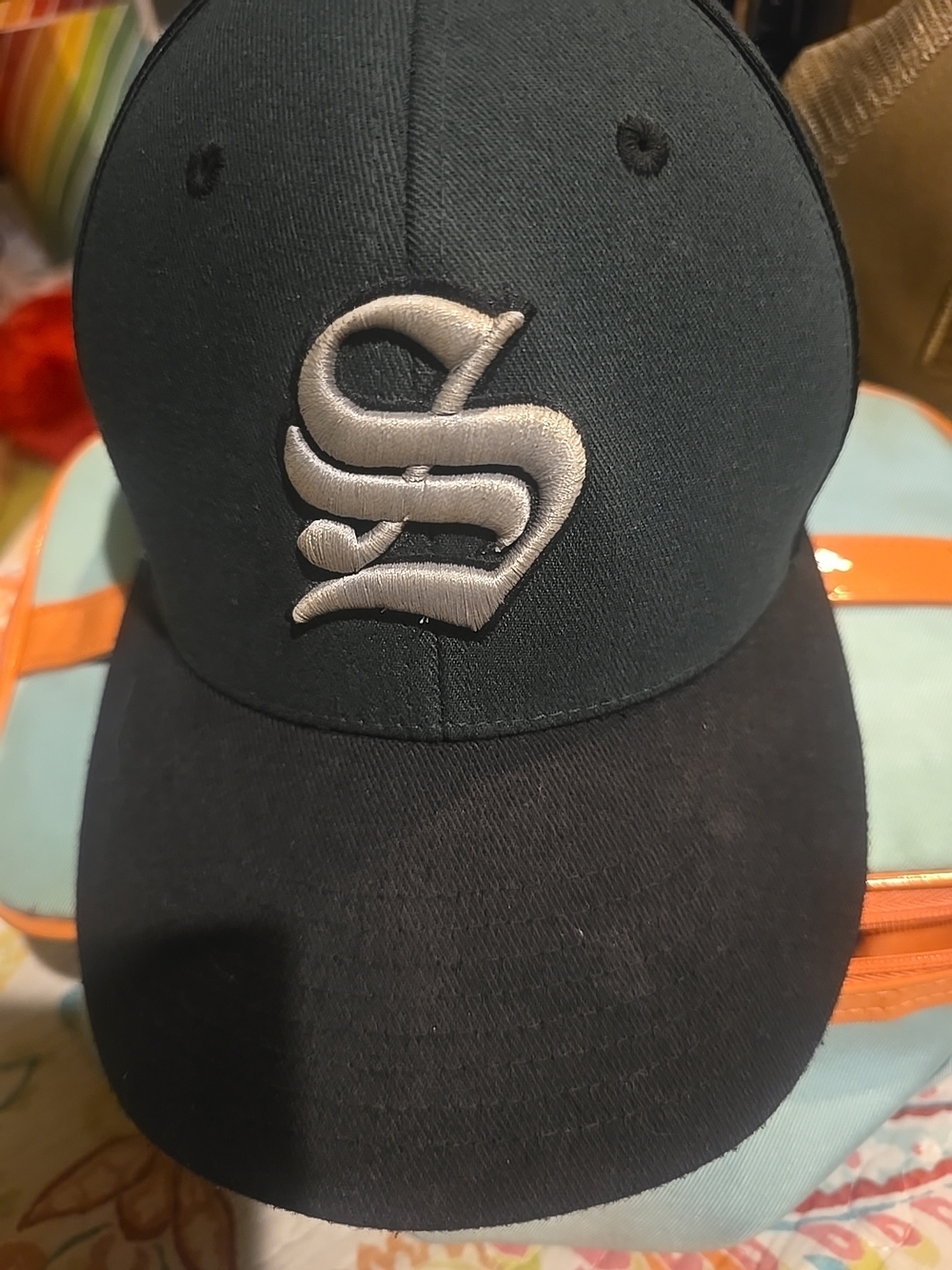 Pacifica Black Hat with Red Logo Interior Detail